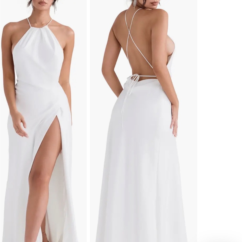 Gorgeous cream colored satin cocktail dress
